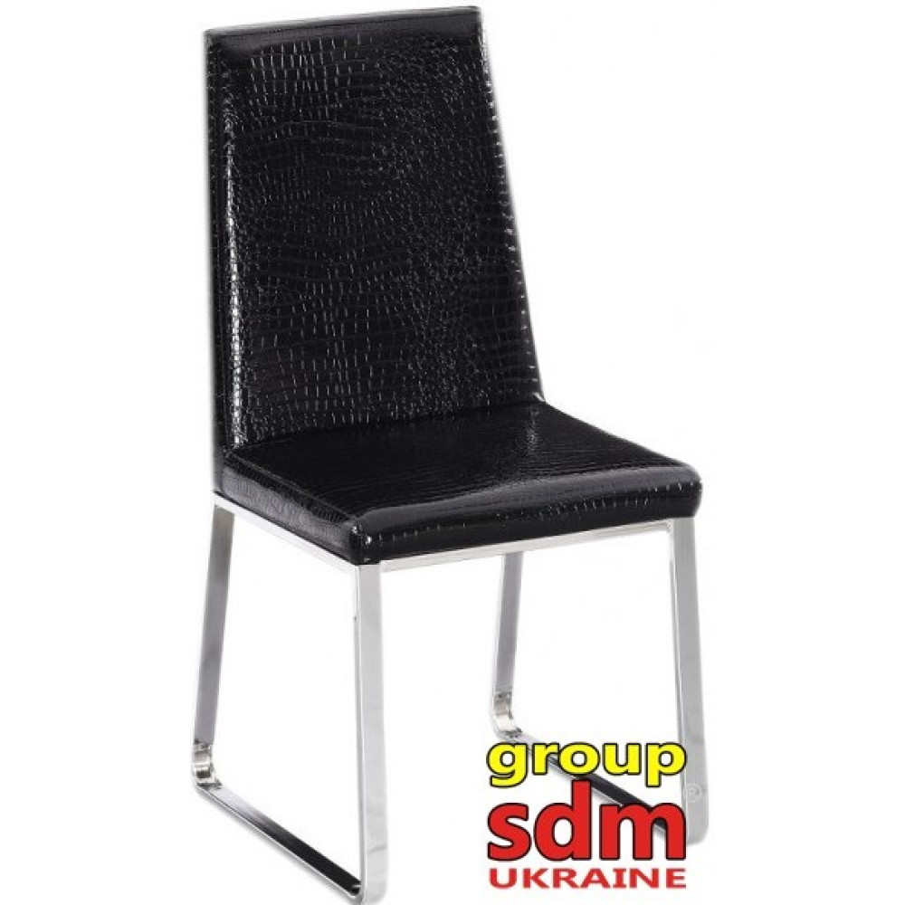 Стул мягкий SDM на полозьях Бэкки чёрный