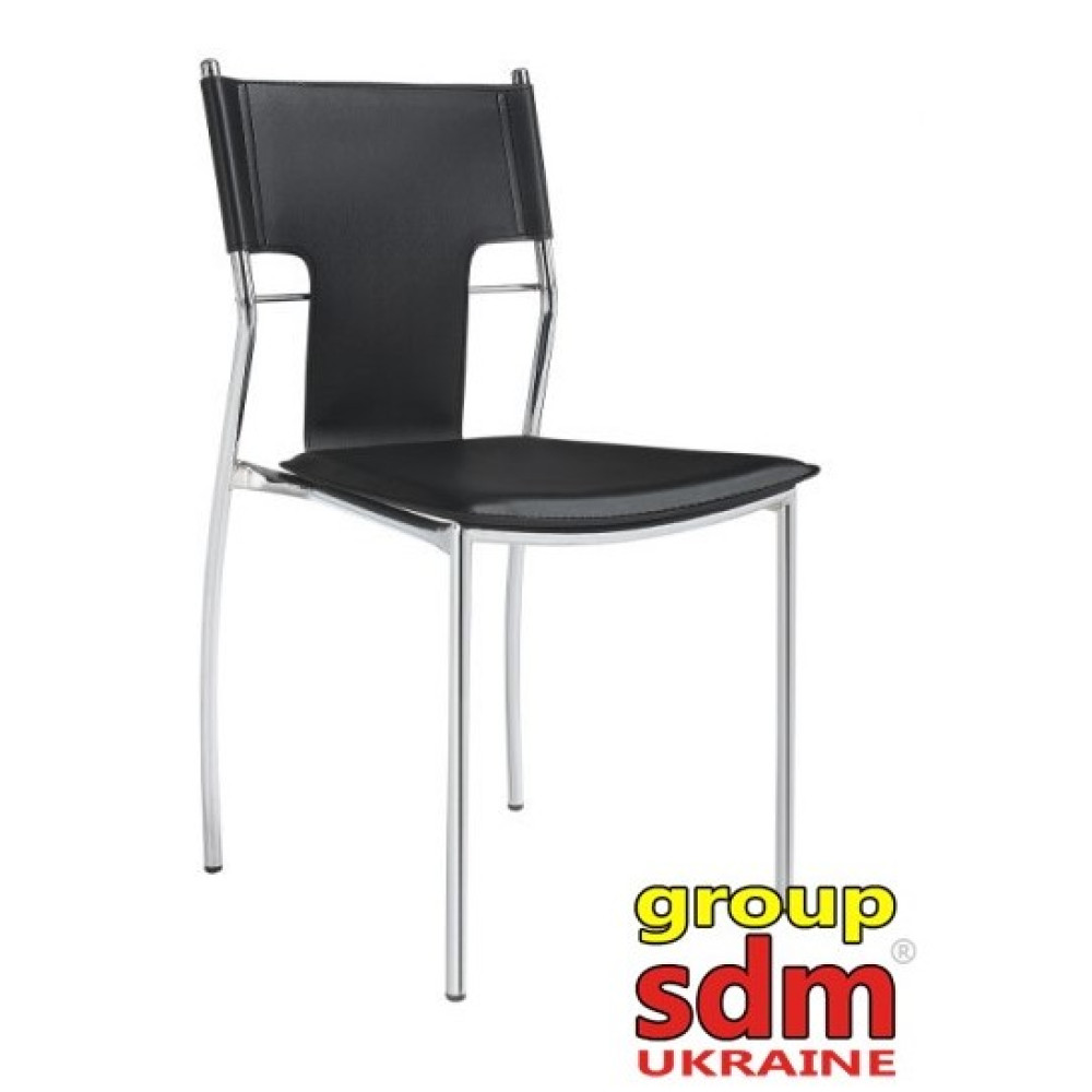 Стілець SDM м'який Берлін Х хром чорний