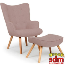 Крісло SDM Флорине з табуреткою, отоманкою коричневий