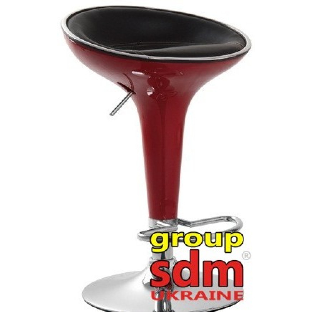 Стул хокер SDM Марио хром чёрно/красный