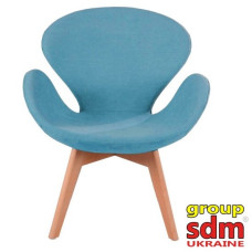Кресло SDM Сван Вуд Армз голубая ткань