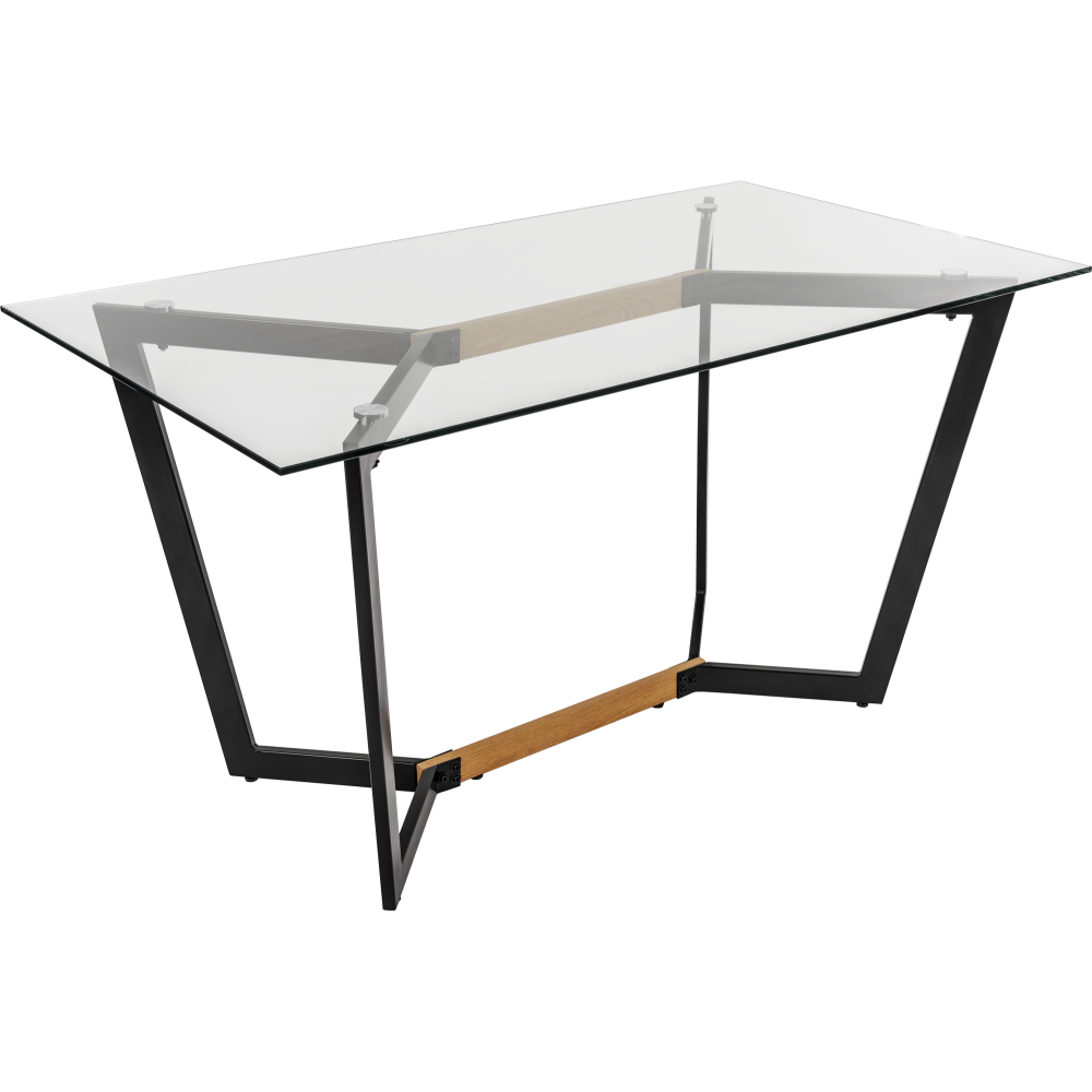 Стіл GT K-4007 (140x80x76) Clear glass/Black