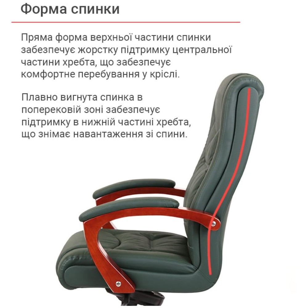 Кресло АКЛАС Артур EX MB Кожа Lux LC-green