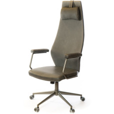 Крісло АКЛАС Ронін CH TILT Wax PU 424 чорно-сірий