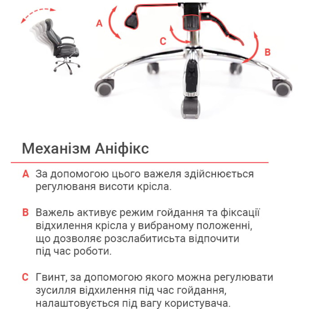 Крісло АКЛАС Сетіф CH ANF Чорний PU
