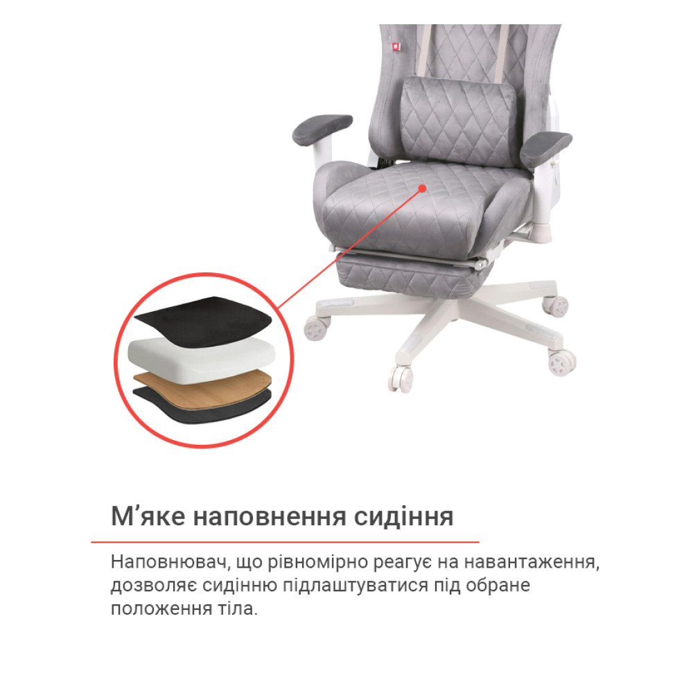 Кресло геймерское АКЛАС Харли R OT-R299H Серый