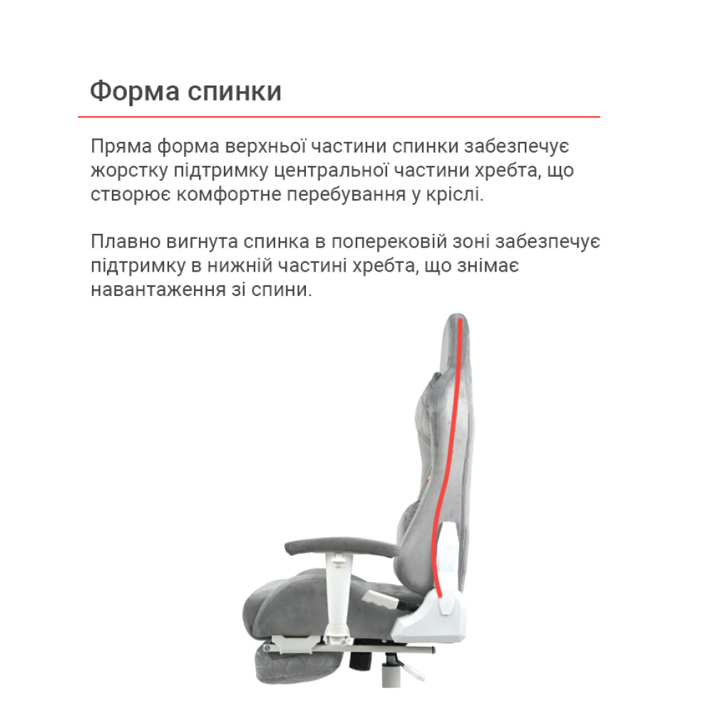 Кресло геймерское АКЛАС Харли R OT-R299H Серый